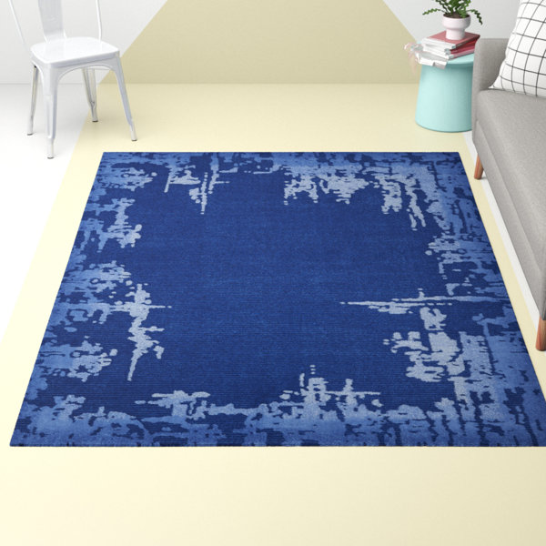 Williston Williamsburg Hand Tufted Navy Blue Rug Wayfair.co.uk